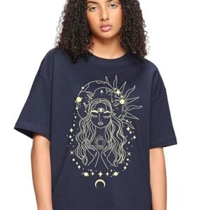 Bewakoof Women's Letter Print Oversized Fit T-Shirt