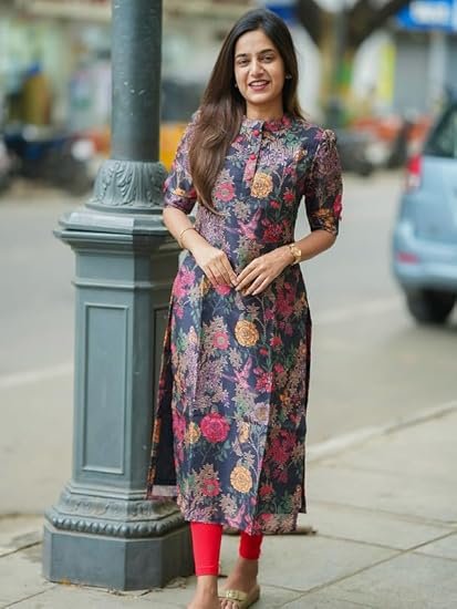 Sun Fashion And Lifestyle Women's Chanderi Stitched Printed Kurta for Women - Image 4