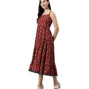 Divena Indigo Print Cotton Long Dress