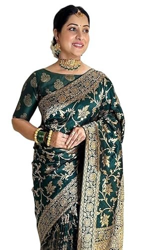Sugathari Women's Pure Kanjivaram Silk Saree Banarasi Silk Saree With Blouse Piece (SAM PARI S-7) - Image 3