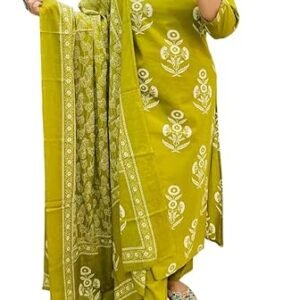 Rangnavi Women's Floral Printed Stright Kurta with Pant & Dupatta Set | Kurta set