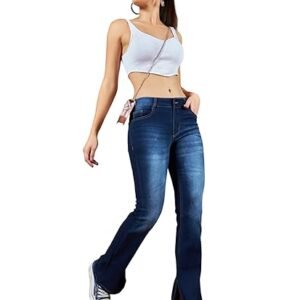 Dolce Crudo Women's Bootcut High Rise Regular Stretchable Denim Jeans