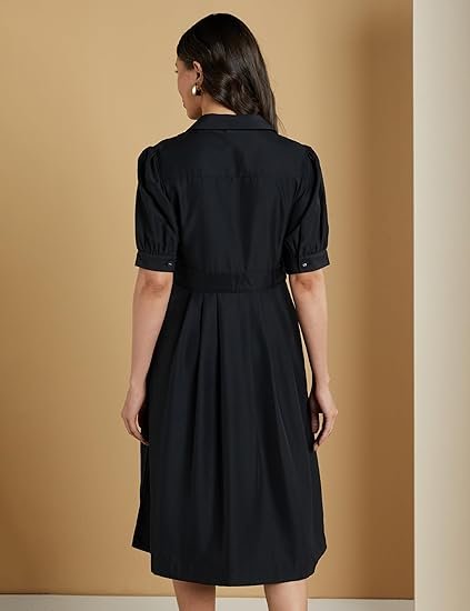 Symbol Premium Women's 'Desk-to-Dinner' Fit & Flare Wrap Dress (Midi Length | Stylish) - Image 3