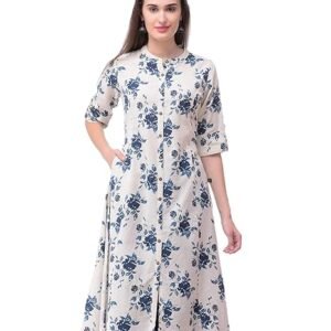 Pistaa's Women's Cotton A-Line Printed Kurta