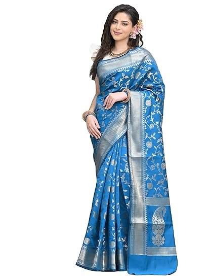 Sugathari Women's Banarasi Saree Pure Kanjivaram Silk Saree Soft new ladies 2023 Design Wear Pattu Sarees Latest Party Sari collections With Blouse Piece for Wedding sadi (SAN PARI-182 DARK GREEN) - Image 2