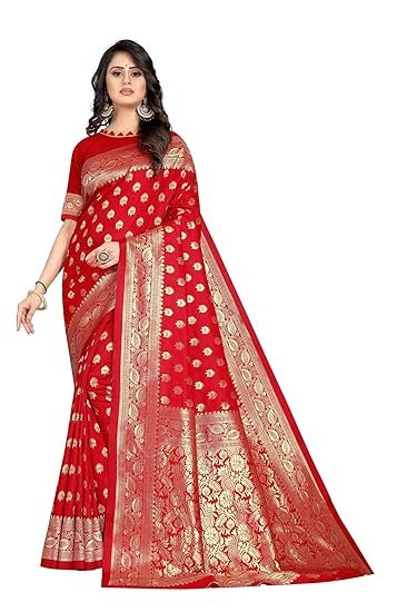 Sugathari Women's Banarasi Saree Pure Kanjivaram Silk Saree Soft new ladies 2023 Design Wear Pattu Sarees Latest Cotton Party Sari collections With Blouse Piece for Wedding sadi (PARI S-1 MAROON) - Image 3