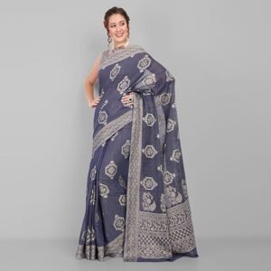Lucknowi Chikankari Linen cotton Woven Sarees