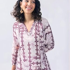 Toochki Dress for Women | Two Piece | Off White Printed Dress | Rayon (TKCBL-RY-321-OW-DRA $Parent)