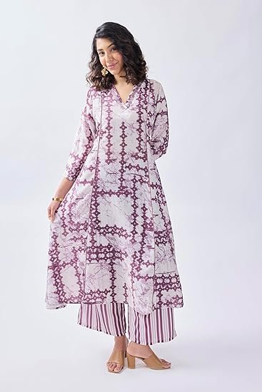 Toochki Dress for Women | Two Piece | Off White Printed Dress | Rayon (TKCBL-RY-321-OW-DRA $Parent) - Image 2