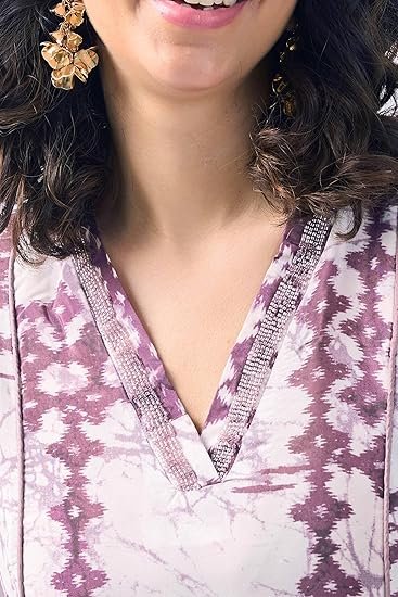 Toochki Dress for Women | Two Piece | Off White Printed Dress | Rayon (TKCBL-RY-321-OW-DRA $Parent) - Image 3